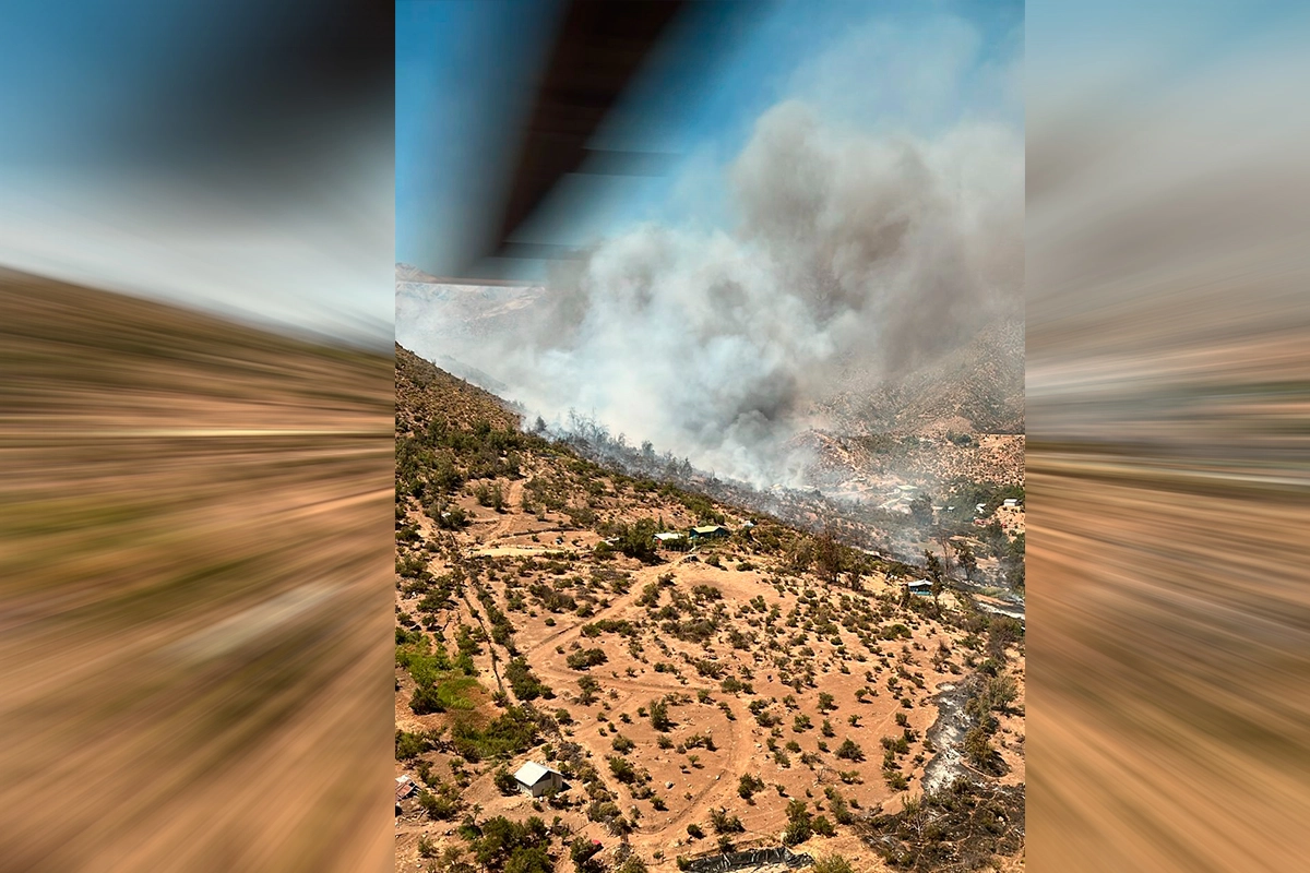 Alerta SAE: Ordenan evacuar zona de Chacayes Alto en San Esteban por incendio forestal