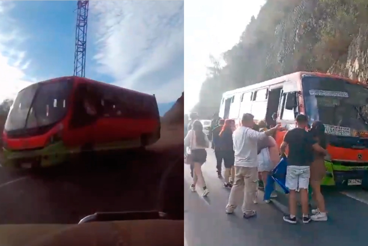 VIDEO| Chofer evitó una tragedia de marca mayor: Microbús casi cae al barranco de Laguna Verde en Valparaíso