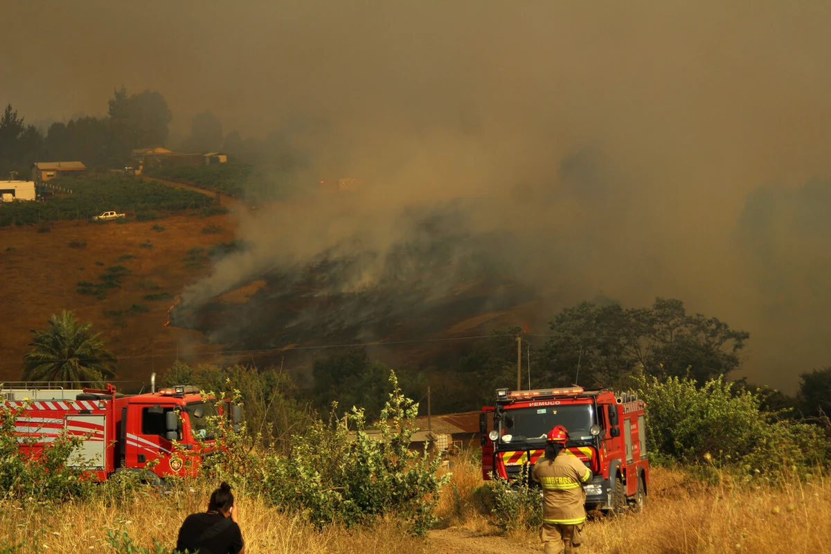 Alerta SAE: Senapred evacúa sector de Lolenco en la comuna de Angol por rebrote de incendio forestal