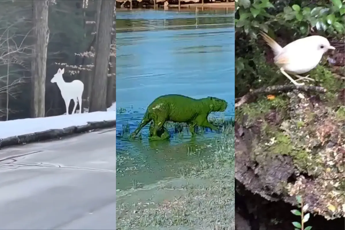 Carpincho verde y chucao blanco sorprenden en redes sociales por sus inusuales colores