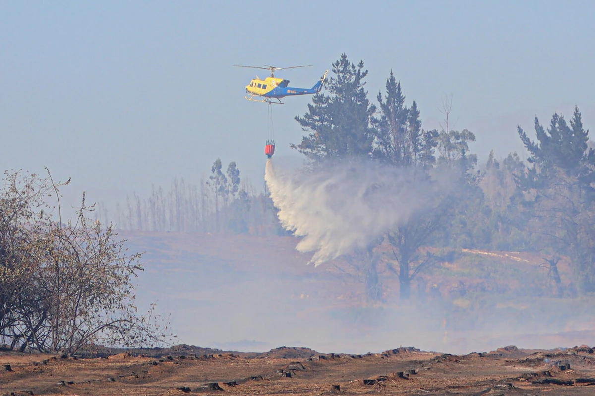 Incendios forestales no ceden en La Araucanía: 10 siniestros en combate y se extiende toque de queda