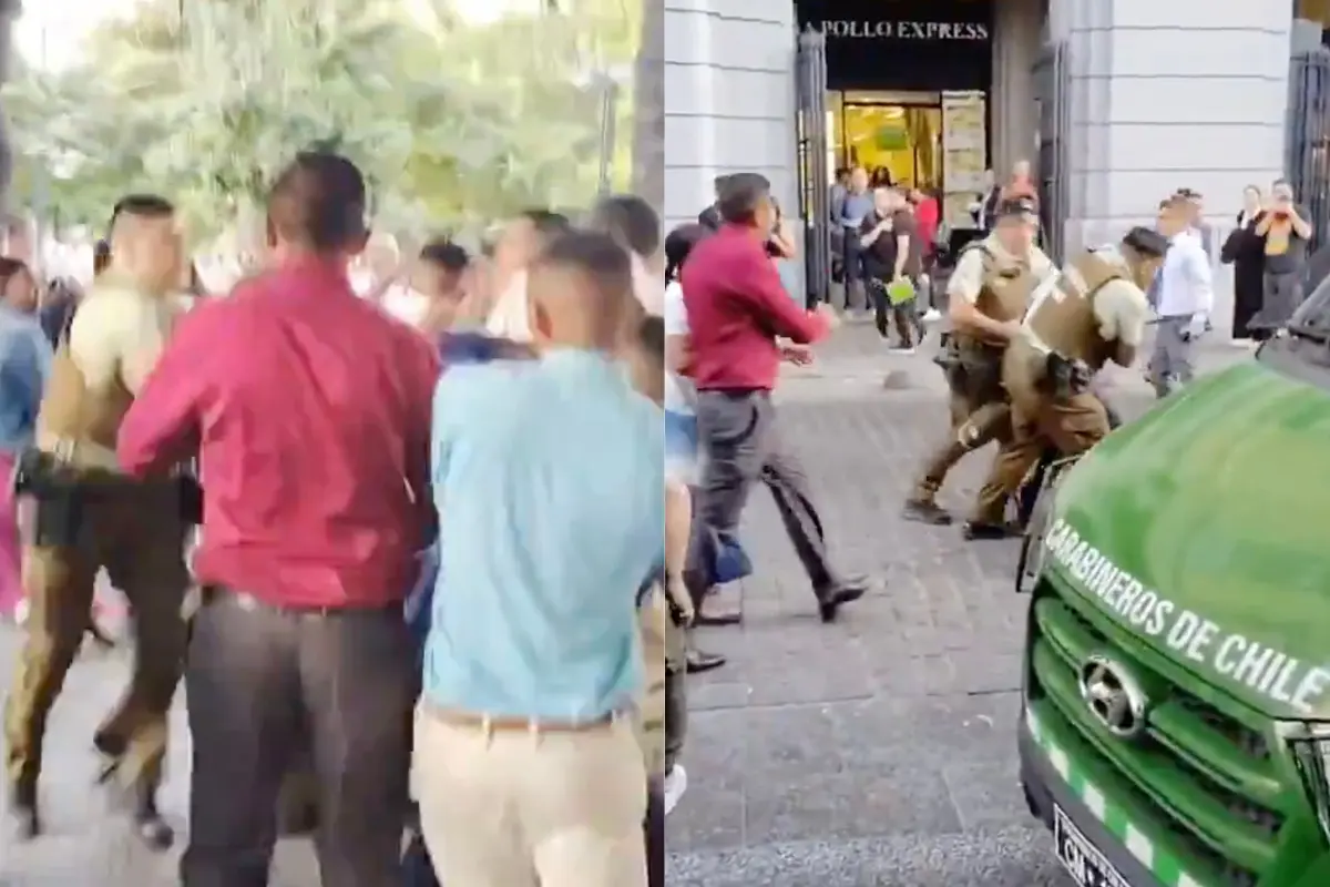 VIDEO| Patadas, panderos y llantos: Así fue la violenta pelea entre evangélicos y carabineros por bajar el volumen