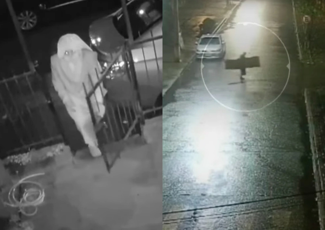 VIDEO| Insólito ilícito en Santa Juana: Sujeto se disfraza de monja, roba un pedazo de madera y sale corriendo