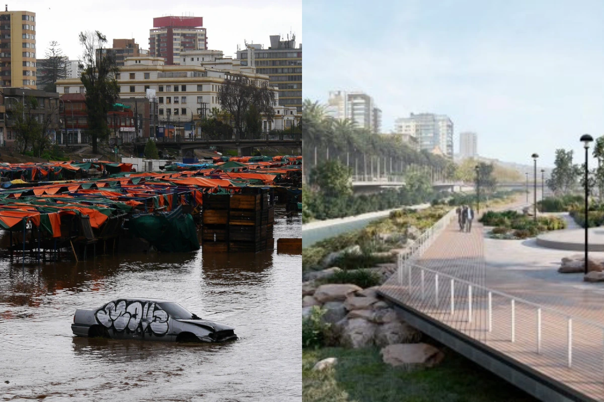 Estero Marga Marga se transformará de estacionamiento y feria con riesgo de inundación a parque humedal con terrazas y comercios