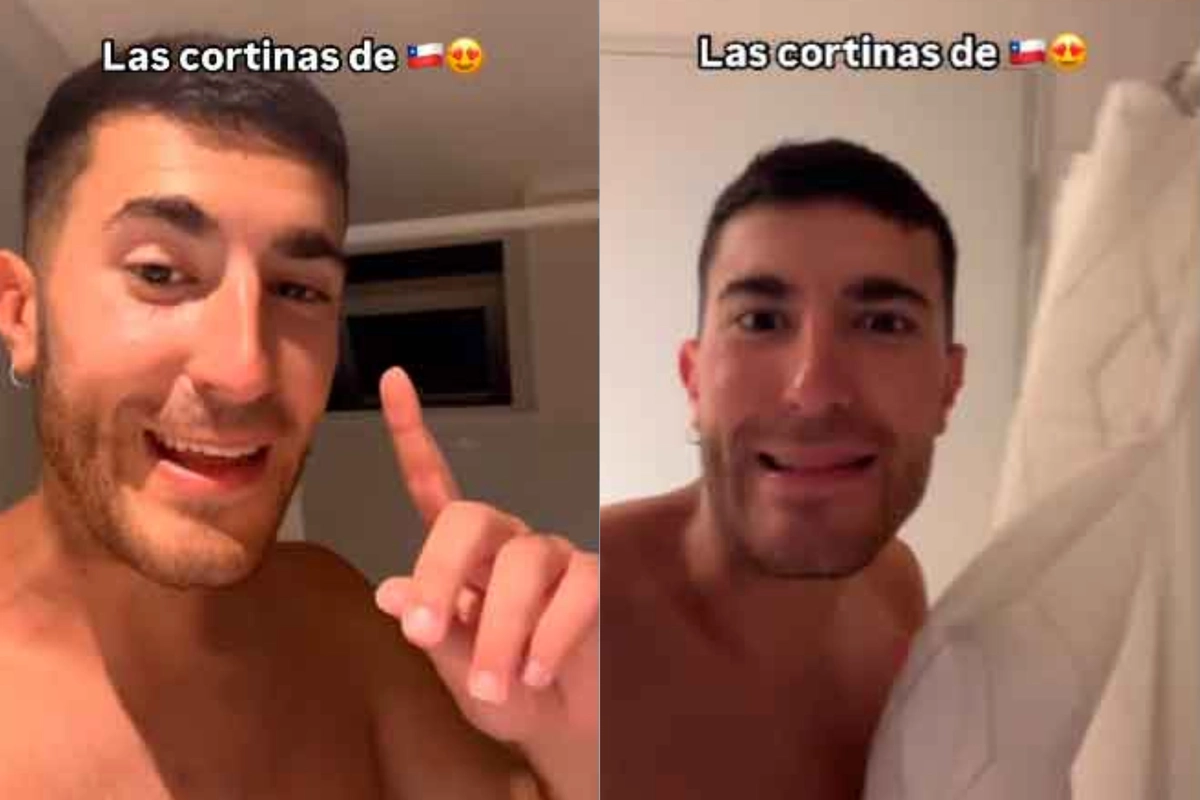 VIDEO| “¡Son dobles!”: Tiktoker español “flipó” con cortinas de baño chilenas que no existen en su país