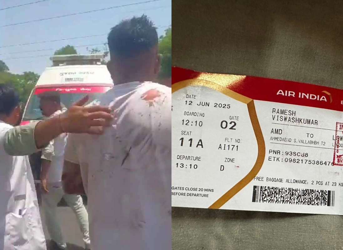 VIDEO| TV de India asegura que tras accidente y explosión de avión, un hombre salió caminando casi ileso