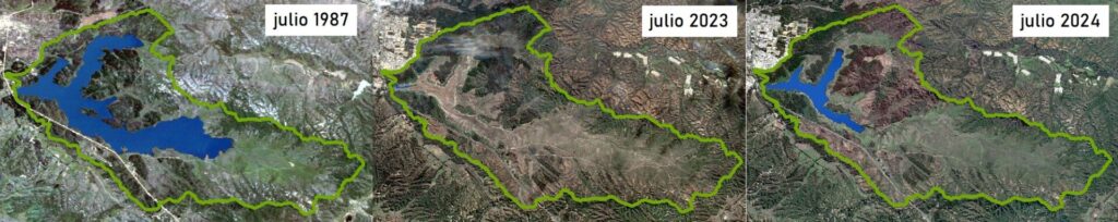 Imágenes satelitales muestran recuperación del agua en lago Peñuelas.