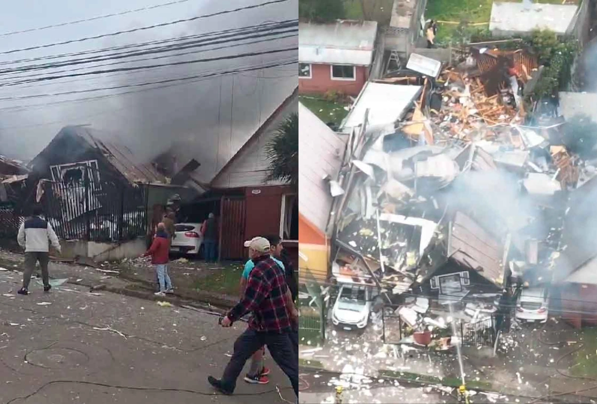 VIDEO| Explosión de gran magnitud destruye completamente una casa en Temuco: Así fueron los minutos de terror en la zona
