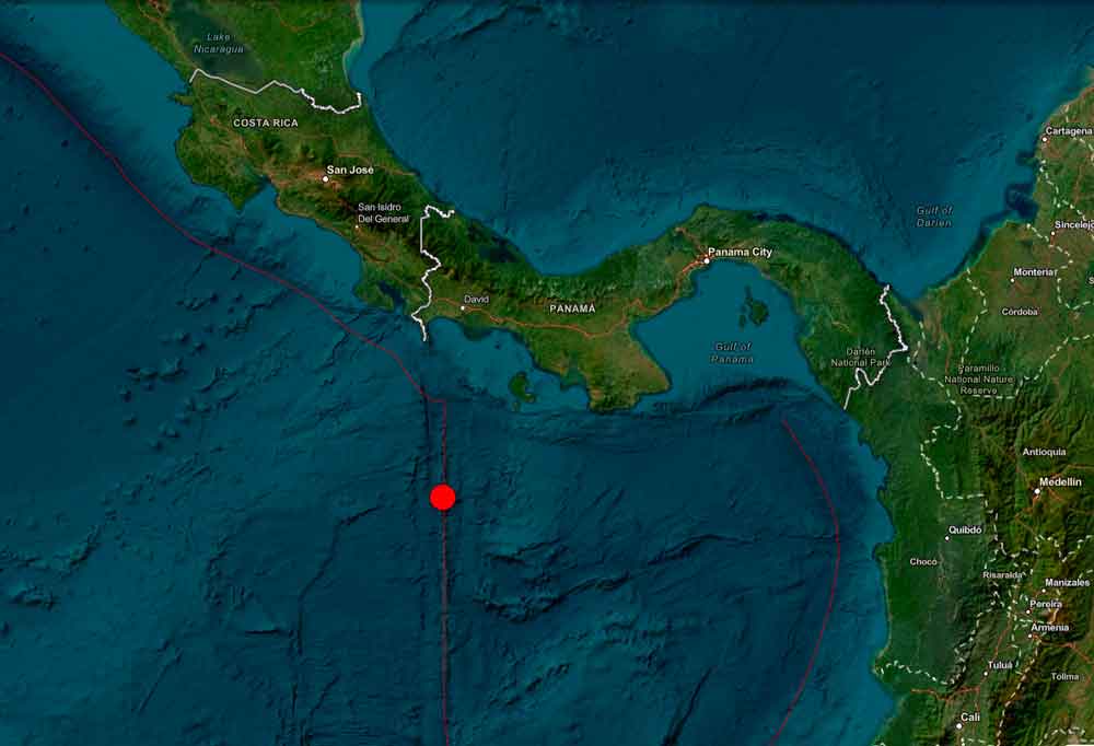 Fuerte sismo de magnitud 6,2 se produce frente a las costas de Panamá y moviliza al SHOA en Chile