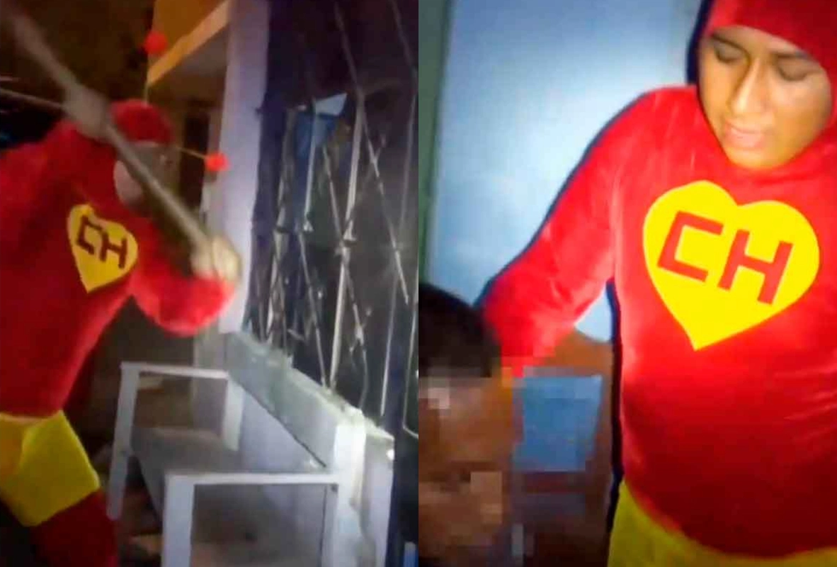 VIDEO| ¡No contaban con su astucia! Policía peruana se disfraza del Chapulín Colorado para detener a narcos