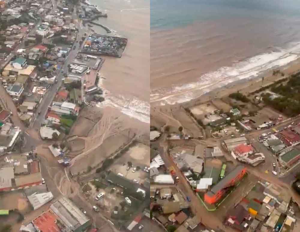 VIDEO| Sobrevuelo muestra cómo quedó Guanaqueros tras los 110 mm de lluvia que ha caído en poco tiempo