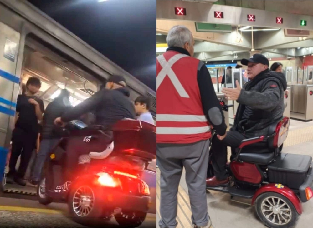 VIDEO| Pasajero de Metro ingresa a vagón lleno con motocicleta: Empresa entrega insólita explicación