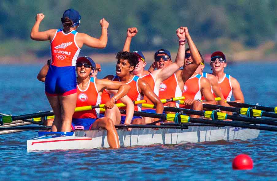 El remo chileno sigue cosechando oros en Juegos Panamericanos Junior: Se cuelga dos preseas doradas más