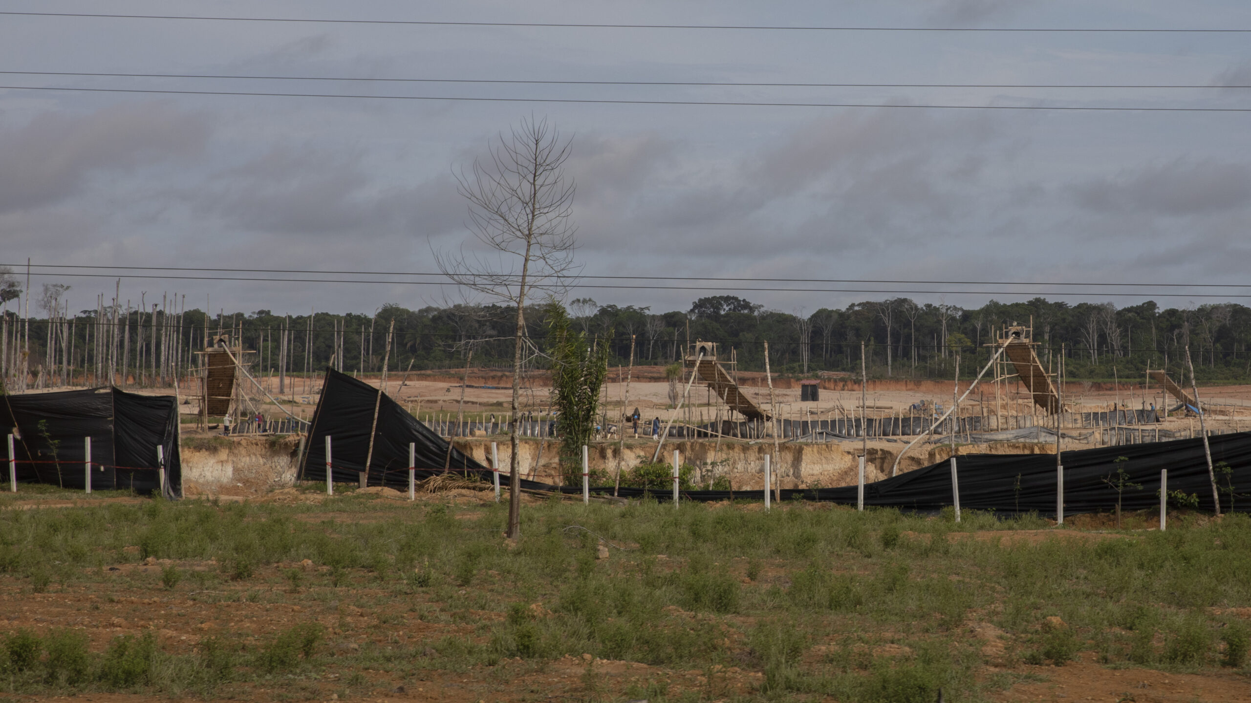 En Madre de Dios, la extracción informal de oro sigue avanzando al borde de la vía Interoceánica, en el denominado corredor minero que se ubica frente a la zona de amortiguamiento, y ejerce presión sobre esta. Crédito: Max Cabello.