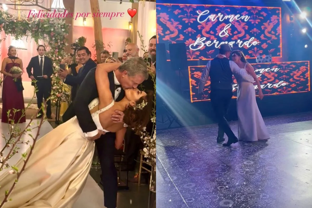 Tonka, Don Francisco y un vestido casi blanco: Carmen Gloria Arroyo y Bernardo Borgeat se casan en íntima ceremonia