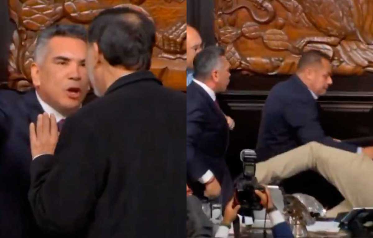 VIDEO| Senadores de México cierran violenta sesión con golpes, empujones y patadas