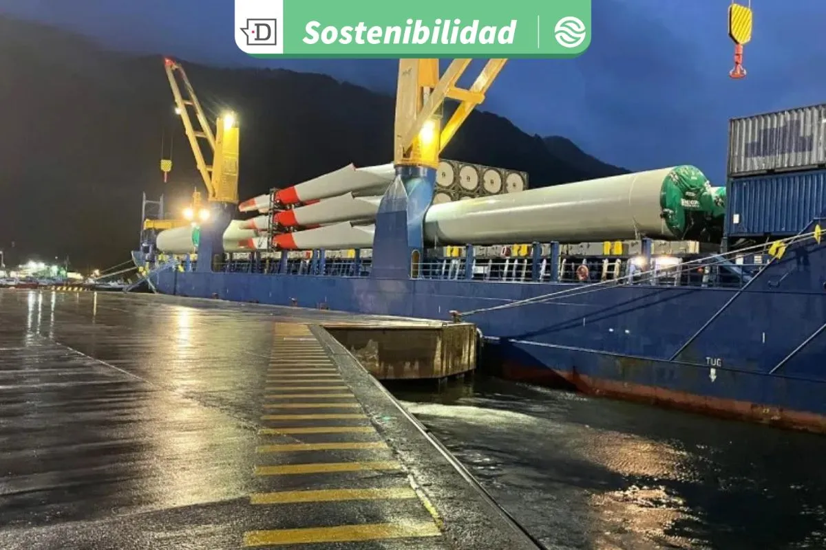 Energía eólica para Aysén: Aerogeneradores llegan al puerto de Chacabuco para el proyecto Alto Baguales