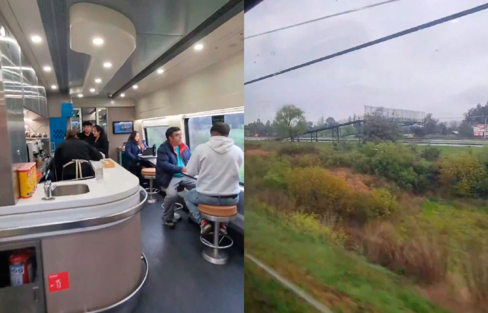 VIDEO| ¡Pero qué nivel! Viralizan registro del tren rápido Santiago-Chillán y parece que fuera Europa
