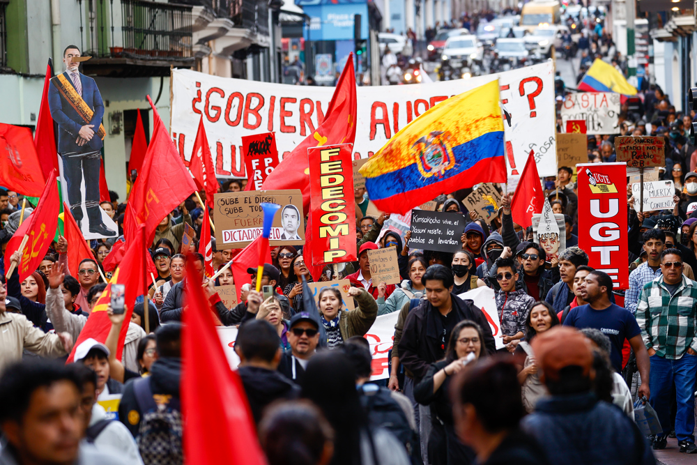 Ecuador vive otra jornada de protestas ciudadanas tras decisión de Noboa de eliminar subsidio al combustible