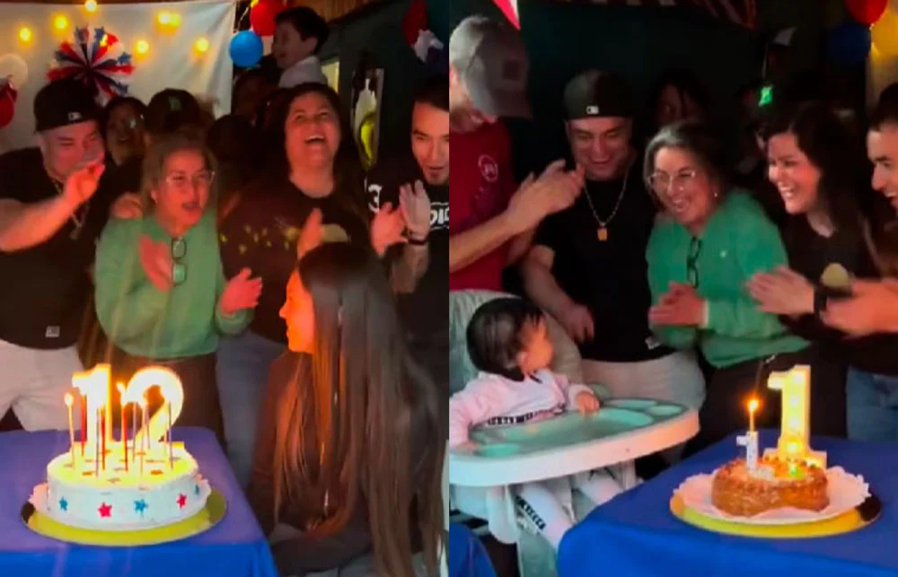 VIDEO| Familia chilena se viraliza por gran solución para celebrar cumpleaños de dos hermanas el mismo día