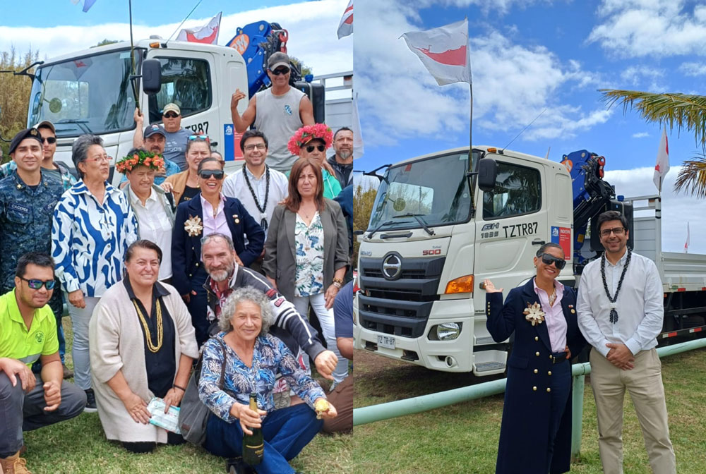 Rapa Nui recibe los primeros camiones grúa que se integran a la pesca artesanal y a labores de emergencia durante marejadas