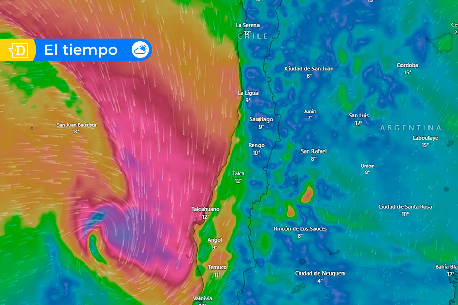 Alerta meteorológica por sistema frontal: Lluvia fuerte en corto periodo de tiempo y con isoterma cero alta