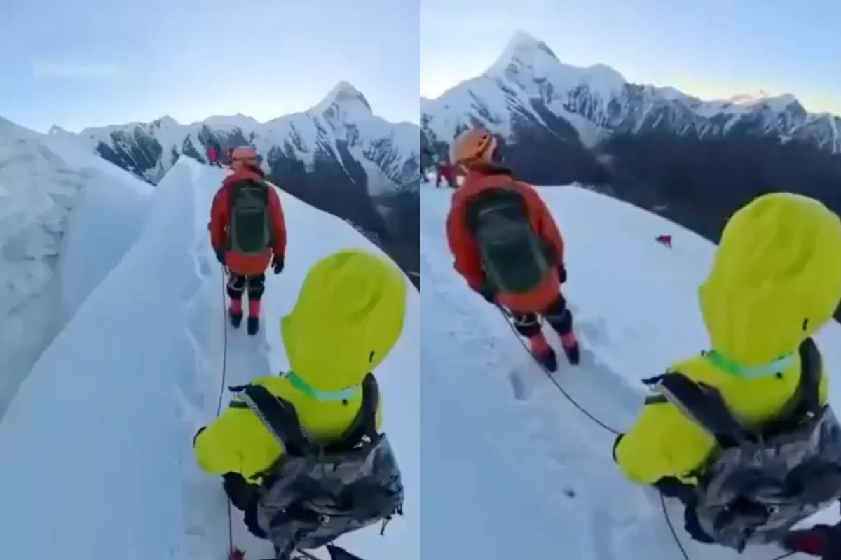 VIDEO| Por querer tomarse una foto: Alpinista muere tras caer 200 metros en Monte Nama en China
