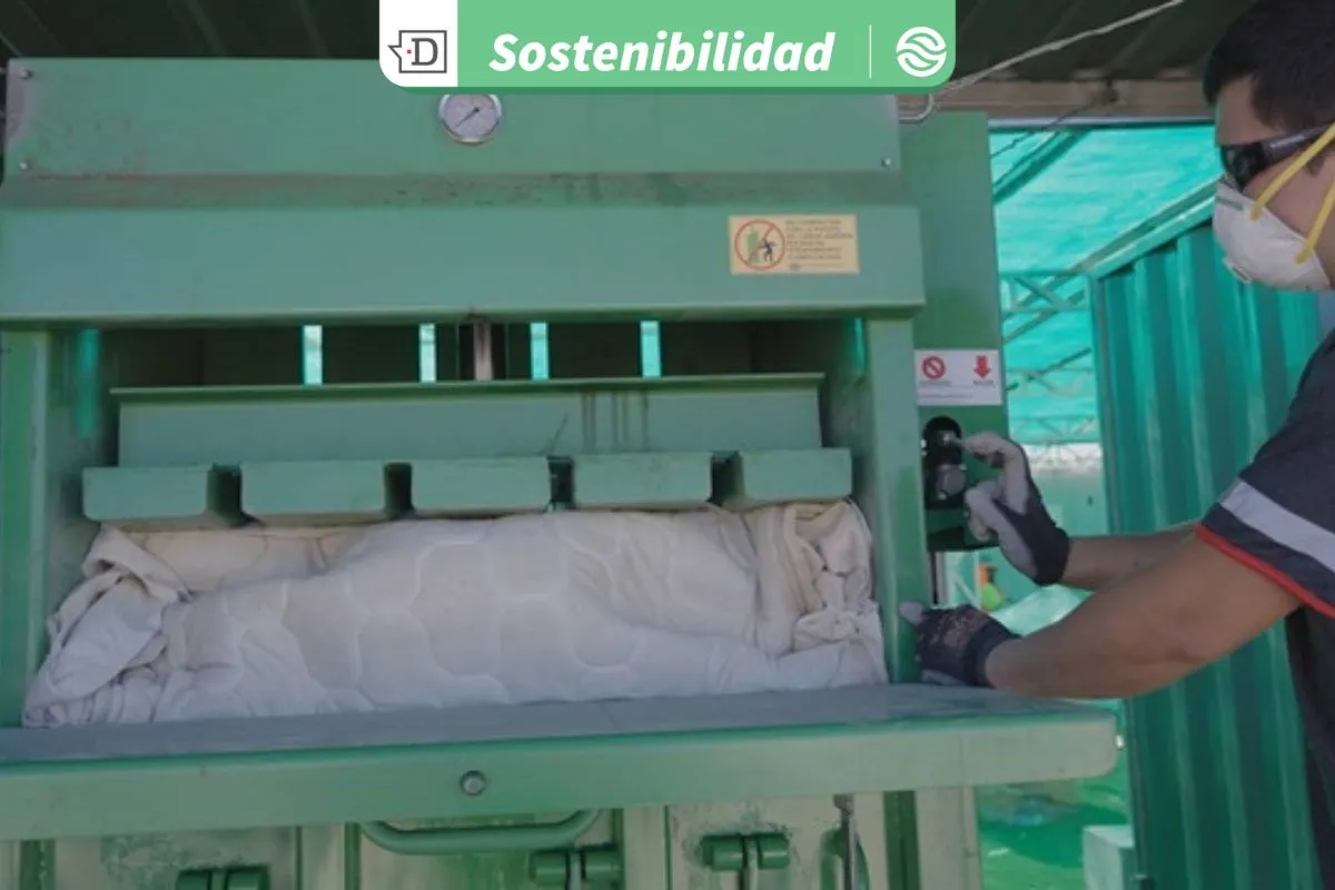 Iniciativa circular que promete seguir creciendo: Planta móvil recicla mil colchones en un mes en Calama