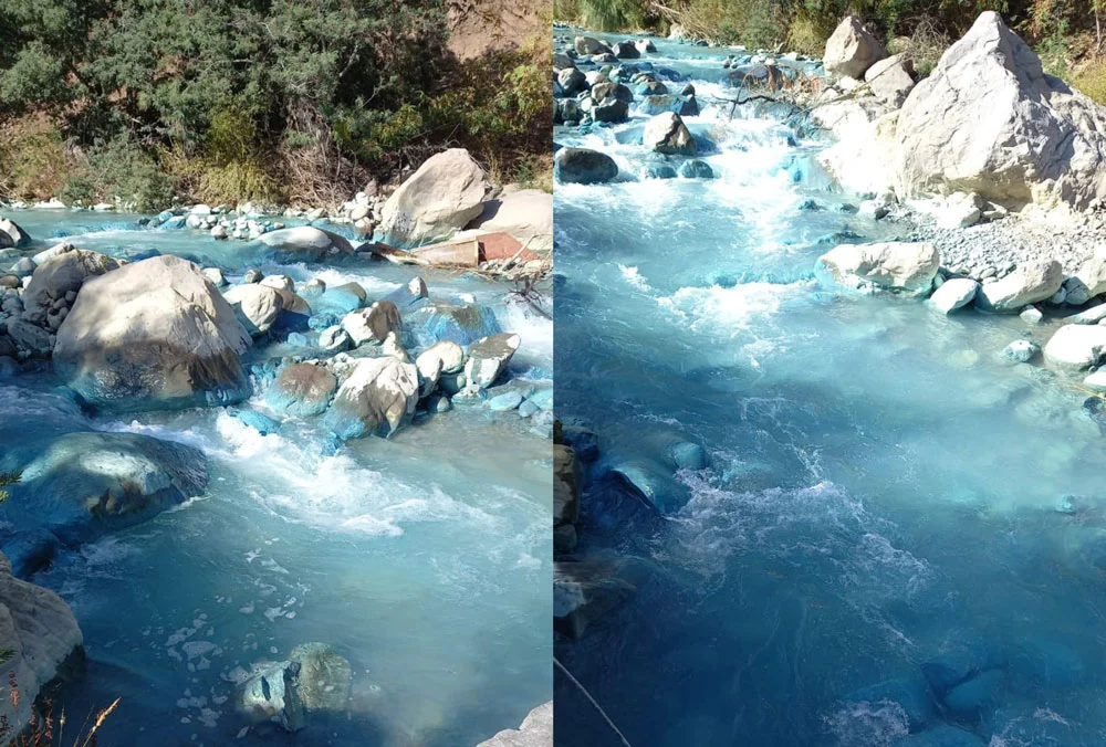 Río Mapocho con tonalidad azul: Informe de la DGA “presume” contaminación de Anglo American durante este año