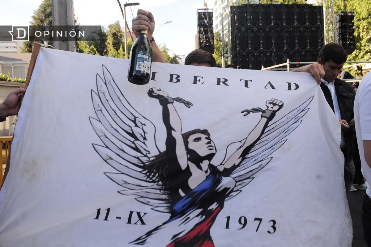 Foto de la celebración tras la victoria de Kast con simbología pinochetista