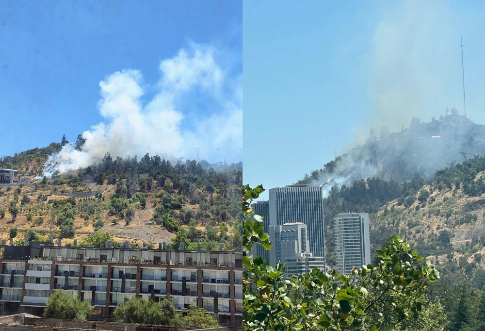 Incendio en el cerro San Cristóbal moviliza a personal de Bomberos: Es cerca de nueva estación de teleférico