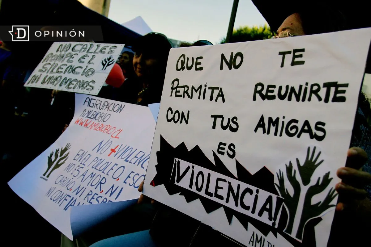 Foto de carteles contra la violencia en el pololeo