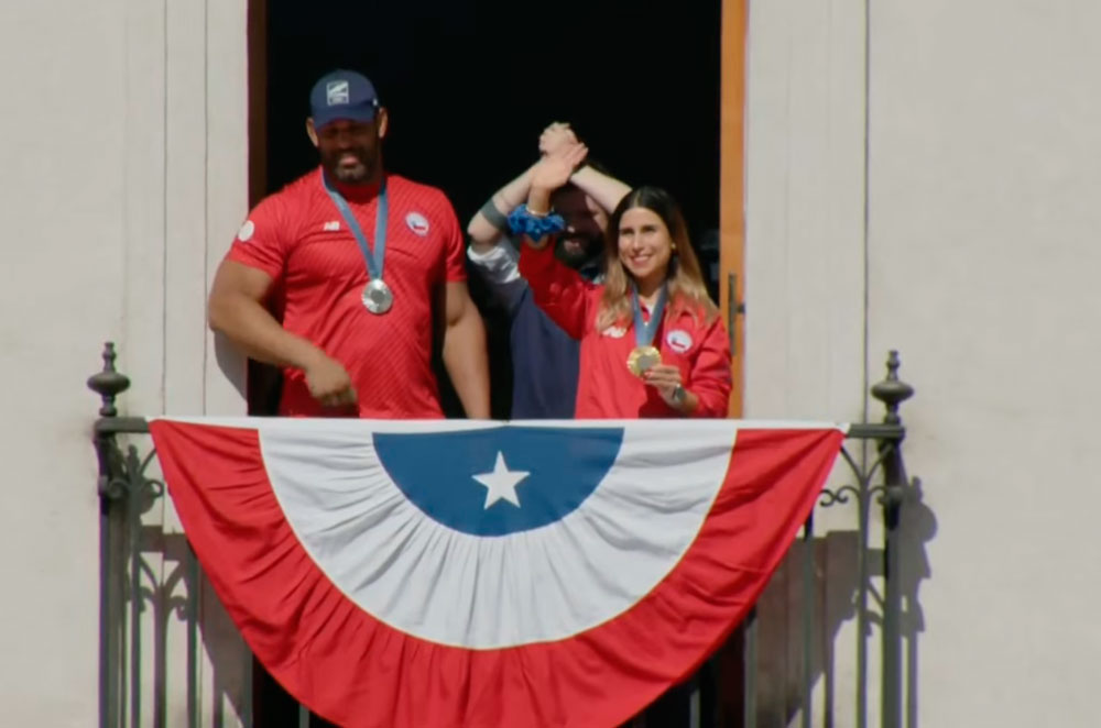 FOTOS| ¡Vivan los campeones de Chile! Francisca Crovetto y Yasmani Acosta son homenajeados en La Moneda