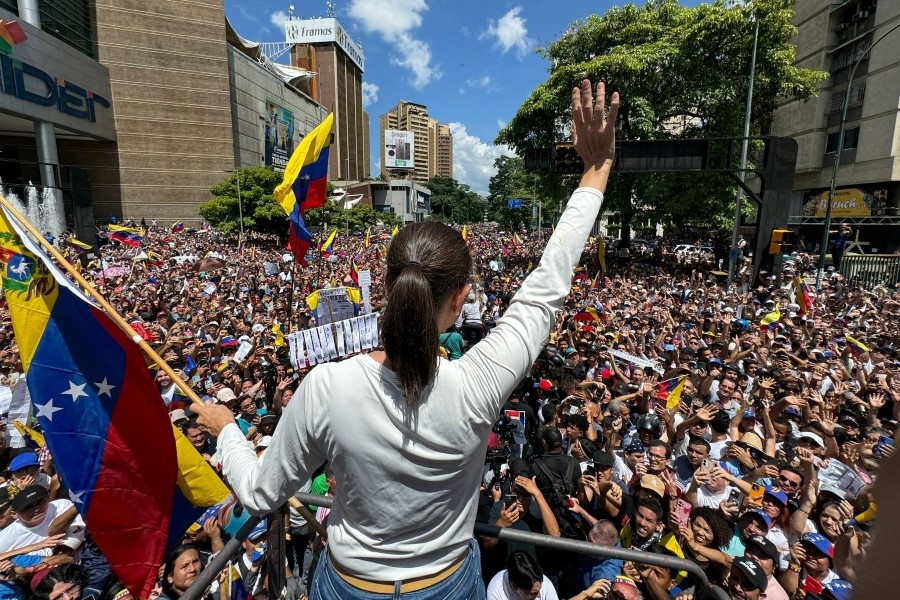 VIDEO| Venezuela: Machado reaparece en masiva prostesta exigiendo que se respete triunfo opositor