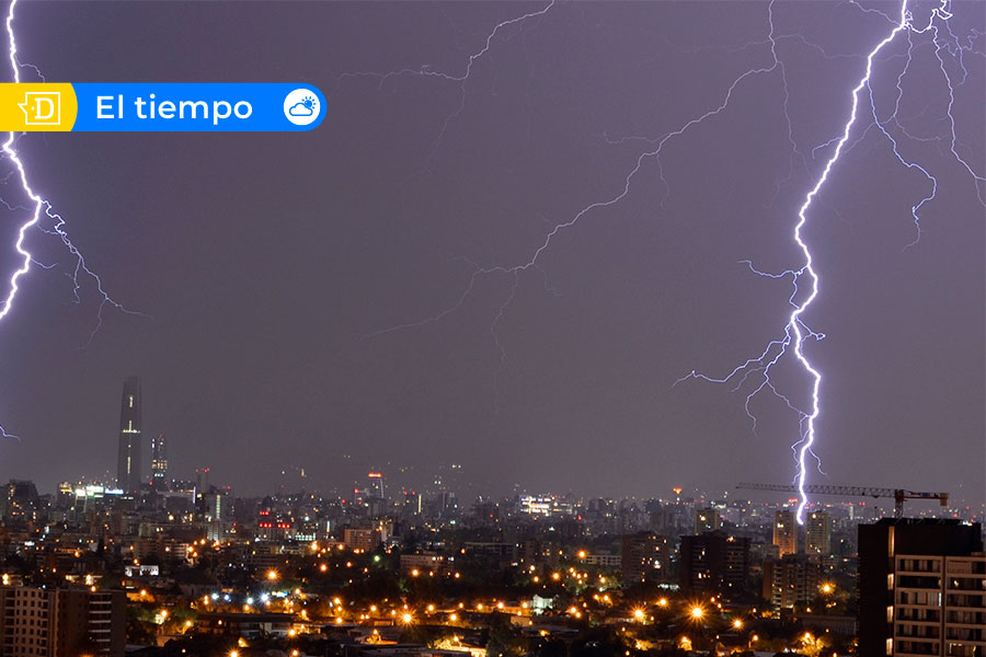 DMC avisa por posibles tormentas eléctricas con caída de granizos en Santiago y cinco regiones más