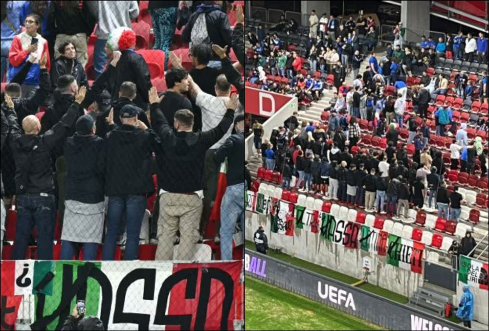 Hinchas de Italia dieron la espalda a la cancha cuando se entonó el himno de Israel