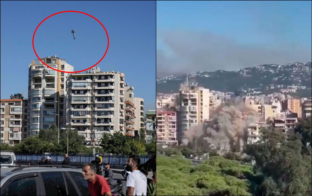 VIDEO| El aterrador registro de un misil de Israel derribando un edificio residencial en Beirut