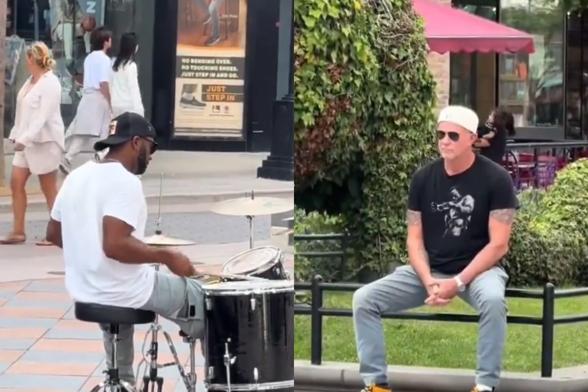 VIDEO| Increíble momento: Baterista callejero tocaba RHCP sin darse cuenta que lo veía Chad Smith