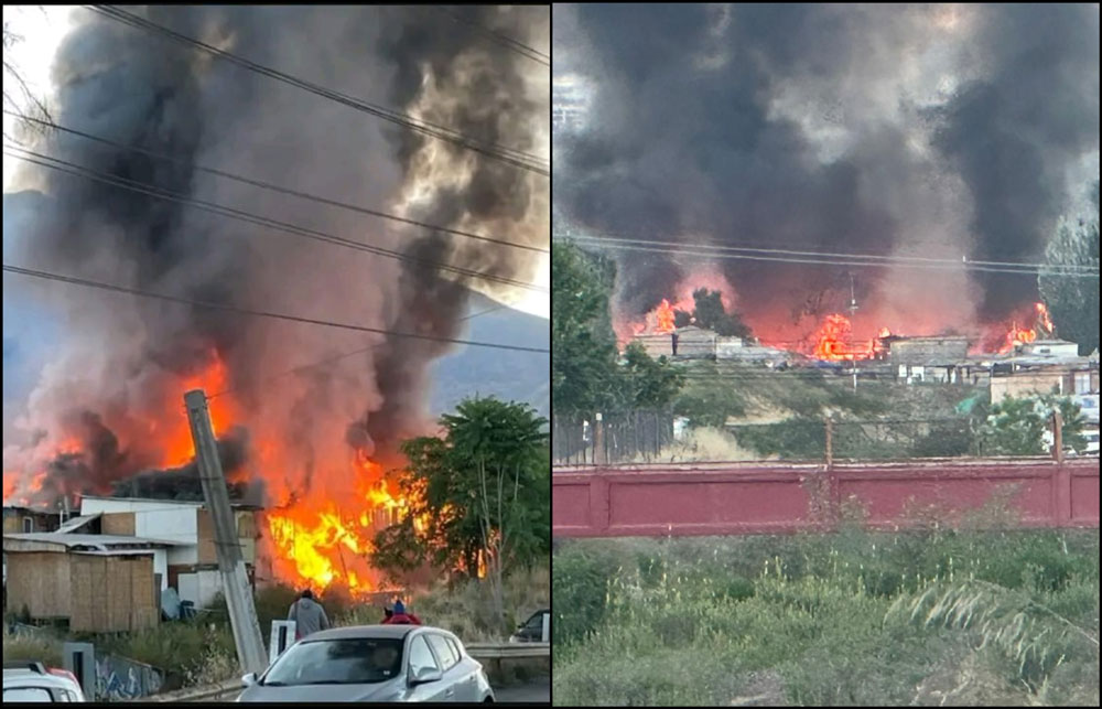 VIDEO| Dramático incendio en Toma Dignidad de La Florida deja más de 50 casas destruidas