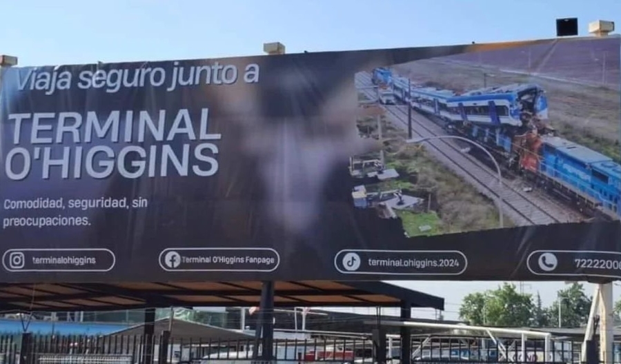 Indignación colectiva llevó a terminal a retirar polémica publicidad con fatal tragedia ferroviaria