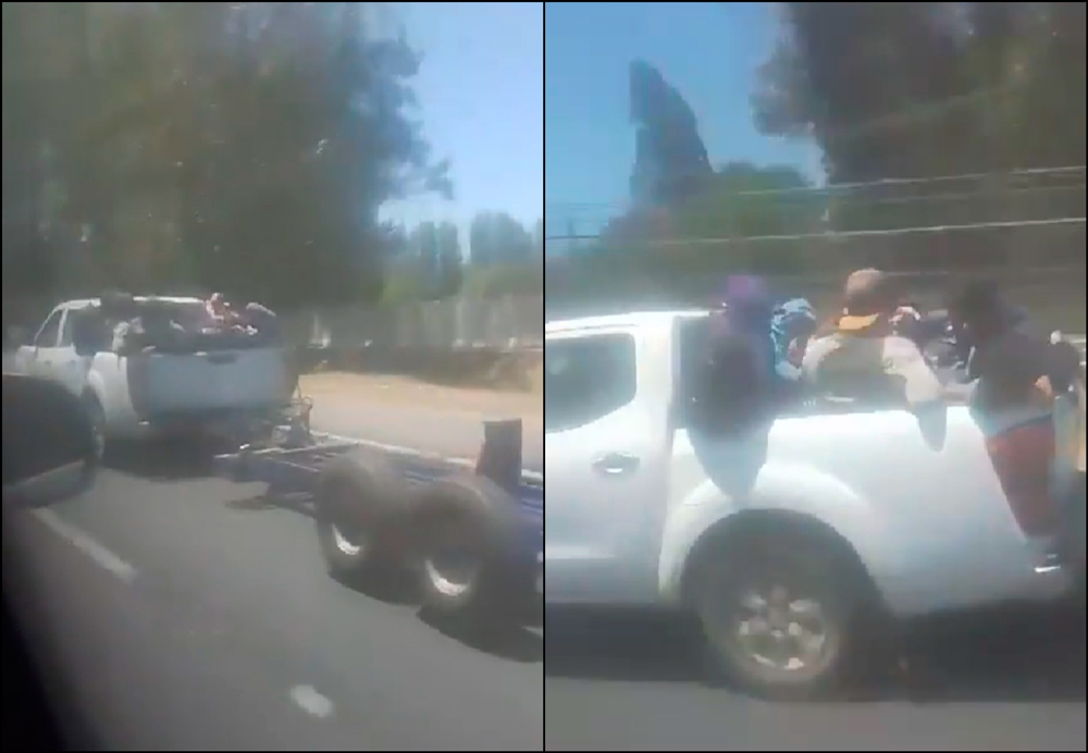 VIDEO| Captan a grupo de temporeros siendo trasladados a alta velocidad en parte trasera de camioneta