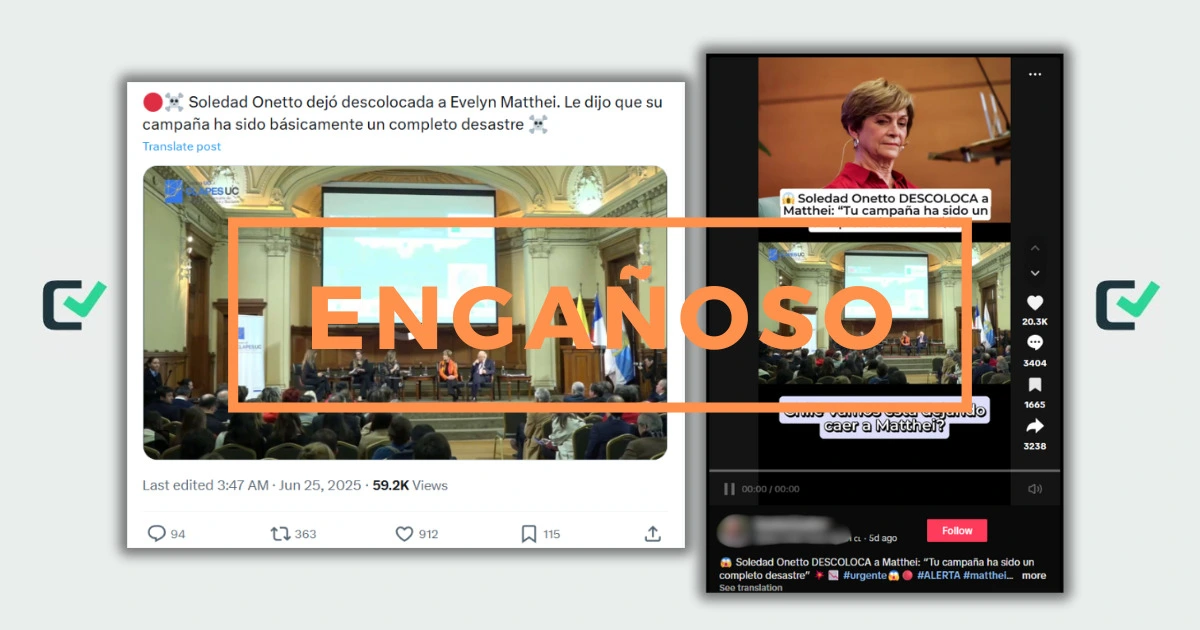 Es engañoso que Soledad Onetto dijera que la campaña de Matthei “ha sido un completo desastre”