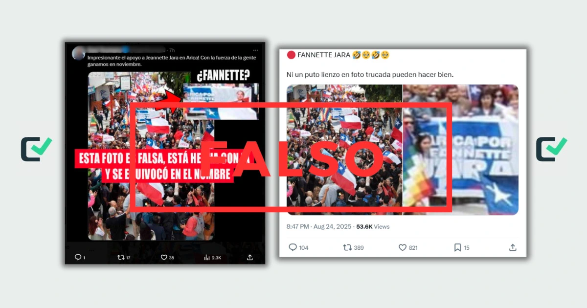 Esta foto de apoyo a Jeannette Jara en Arica no está manipulada