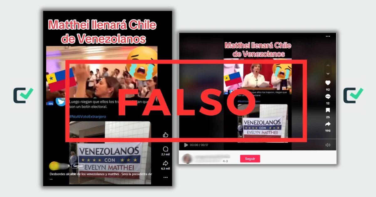FALSO: Matthei no dijo que será la presidenta de los venezolanos, video fue recortado