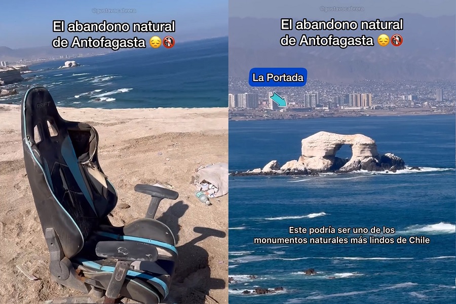 VIDEO| Flora, fauna y basura: Viralizan contaminación en monumento La Portada de Antofagasta